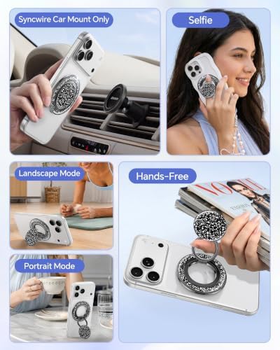 SYNCWIRE Magnetic Phone Ring Holder, for MagSafe Phone Grip Stand Kickstand - Image 5