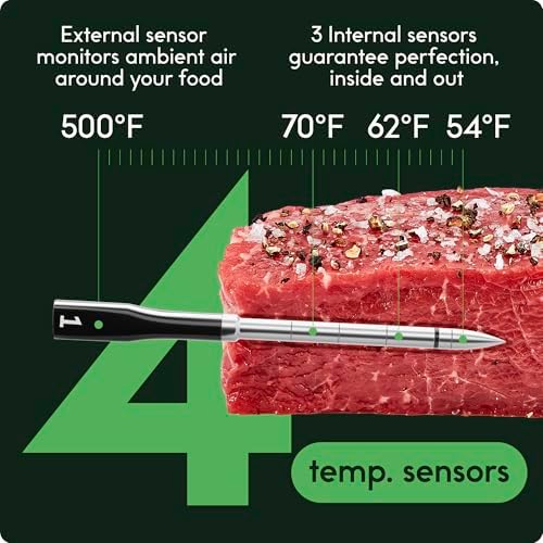 CHEF iQ Sense Smart Wireless Meat Thermometer with Ultra-Thin Probe, Unlimited Range Bluetooth Meat Thermometer, Digital Food Thermometer for Remote Monitoring of BBQ Grill, Oven, Smoker, Air Fryer - Image 3