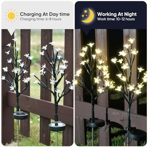 8 Pack Solar Lights Outdoor Waterproof, Garden Lights Solar Flowers - Image 3