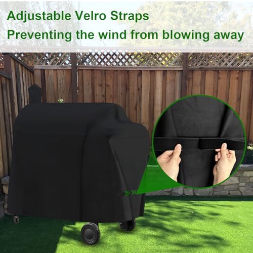 Grill Cover Fits Traeger Pro 575 & Pro 22 (TFB82KLF, TFB57KCL, TFB30KLF, TFB29BKLF) Electric Grill and Smoker,Compared to Traeger BAC503, Cover Geny Outdoor Heavy Duty Waterproof BBQ Grill Cover - Image 3