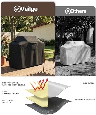 Vailge Grill Cover for Outdoor Grill & Waterproof 600D BBQ Cover 48 Inch - Image 5