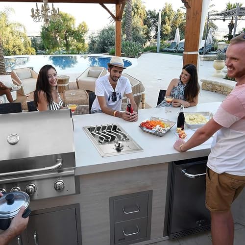 Single Grilling Side Burners for Outdoor Grill, 15,000BTU Natural Gas Side Burner, Sturdy 304 Stainless Steel, with Liquid Propane Kit, Drop-in Side Burner for Outdoor Kitchen BBQ Island - Image 6