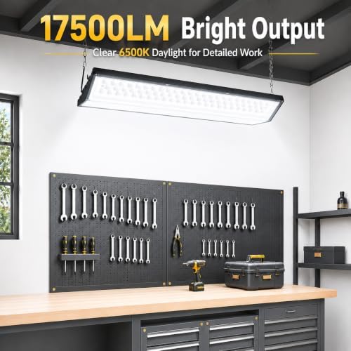 LED Shop Lights, 125W 17500LM Double-Sided Linkable Garage Lighting 4 Pack - Image 7