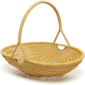 Plastic Imitation Rattan Woven Hand Basket Outdoor Picnic Picking Vegetables and Fruits Kitchen Living Room Egg Snack Basket (Yellow2,29.5x24.5cm) by Unknown