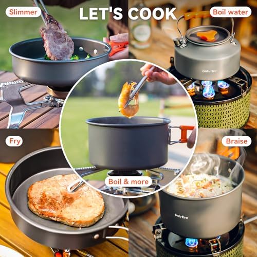 10pcs Camping Cookware Mess Kit, Outdoor Cooking Utensil Set, CT603 - Image 6