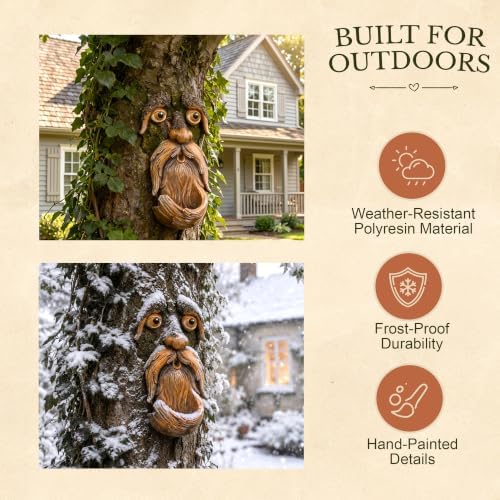 Tree Poetry Tree Faces Decor Outdoor – Bird Feeder, Weatherproof Resin - Image 5