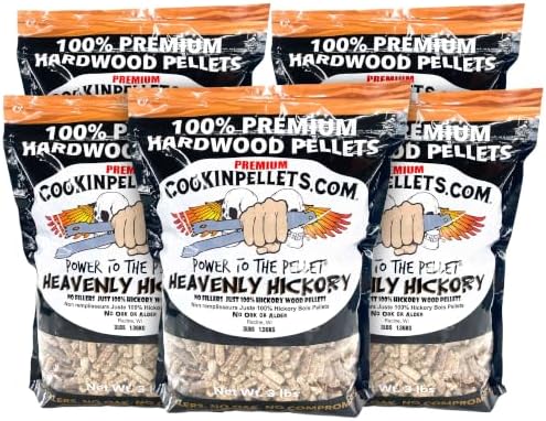 CookinPellets Premium Hickory Hardwood BBQ Smoking Pellets, 3lb Bag, 5-Pack by Unknown