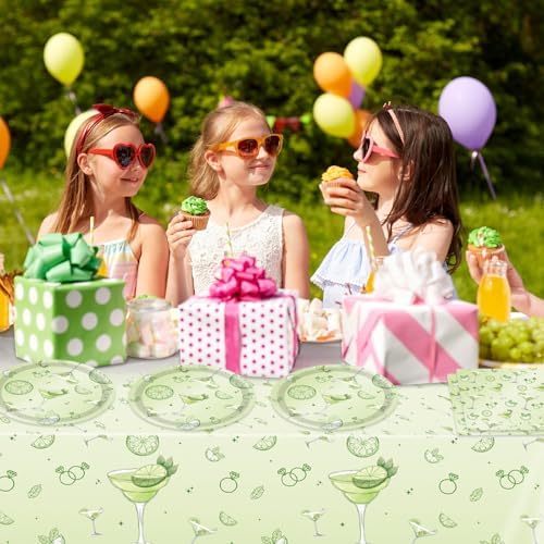 41Pcs Martini Birthday Party Decorations,A Tiny Bit Older Birthday Decor Set Weenies and Tinies Party Martini Napkins Plates Tablecloth丨Green Martini Bridal Shower Casino Bachelorette Party,Serves 20 - Image 6