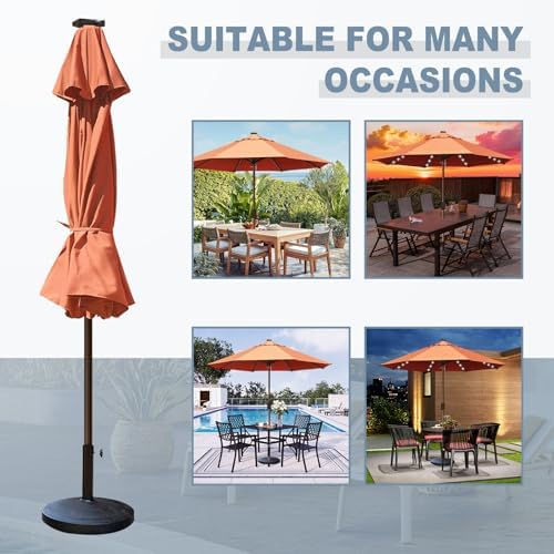 EliteShade USA 10-Year-Non-Fading 10ft Market Patio Umbrella, Commercial Grade Table Sun Umbrella with 80 Solar LED Lights, Crank Open, Windproof & UPF 50+ UV Protection for Garden, Deck, Pool, Backyard, No Tilt, Rust - Image 6