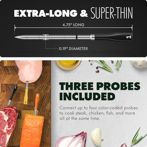 CHEF iQ Sense | Smart Wireless Meat Thermometer | 3 Ultra-Thin Probes | WiFi Unlimited Range | 1000°F Heat Safe | 5 Sensors | BBQ, Grill, Oven, Smoker, Air Fryer | Gen3 - Image 5