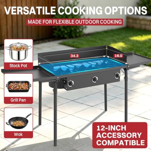 3 Burner Propane Camp Stove | 225,000 BTU | High Pressure Gas Burners - Image 5