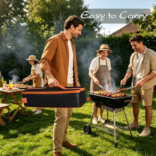 Grill Tool Storage Bag for Outdoor Barbecue, 20 in, Black, Flip-Top - Image 6