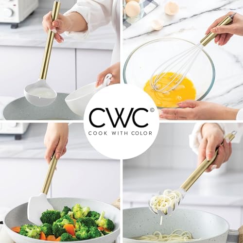 COOK WITH COLOR Silicone Cooking Utensils, Kitchen Utensil Set, Easy to Clean Silicone Kitchen Utensils, Cooking Utensils for Nonstick Cookware, Kitchen Gadgets Set with Holder, 11 Pieces - Image 4