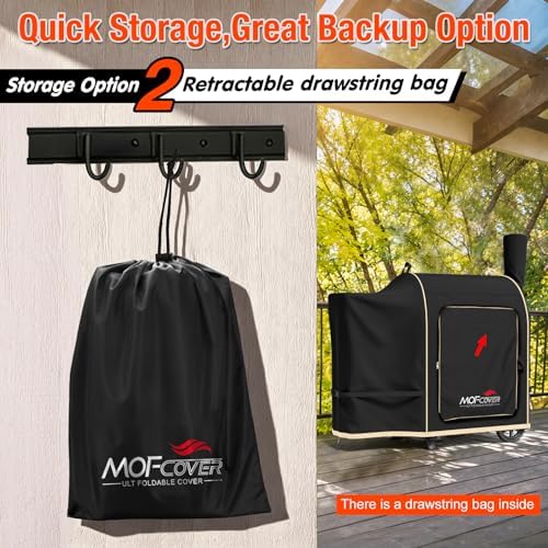 Foldable Grill Cover for Traeger Pro 34/780 Series, Waterproof 600D Heavy Duty Wood Pellet Smoker Cover, Fade＆Tear Resistant Pellet Grill Cover for Texas Elite 34 700/600/550,Black - Image 3