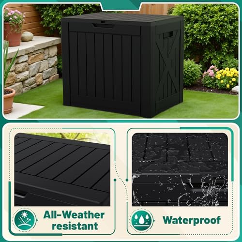 Devoko 40 Gallon Deck Box Lockable Outdoor Storage Box Waterproof for Patio - Image 3