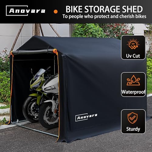Bike Storage Shed 5.25x7.2FT Motorcycle Tent 420D Oxford Fabric - Image 2