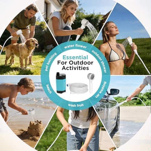 Ann Katy Portable Camping Shower Pump,Rechargeable Electric Outdoor Shower - Image 4