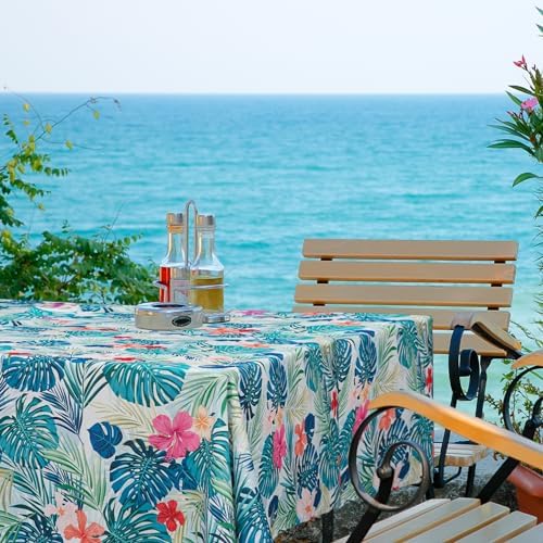 Outdoor Tablecloth with Umbrella Hole Umbrella Tablecloth Patio Tablecloths with Zipper for Courtyards, Terraces, and Beaches 60 x 120 in - Image 2