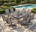 Sophia & William Outdoor Dining Set for 8 w/Square Metal Table, Grey by SophiaWilliam
