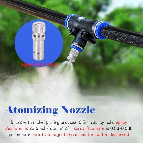 Cattle/Chicken/Pig/Duck Farms Cooling Equipment, Factory & Greenhouse Automatic Misting System for Dust Removal/Humidification, Site Fence Watering System(1575inch/40m/131ft) - Image 4