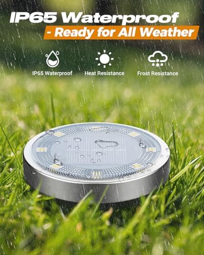 btfarm 4 Pack Solar Lights Outdoor Waterproof, 8 LED Solar Ground Lights - Image 3