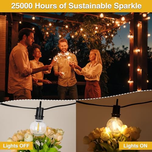 ZJOJO 100FT Outdoor String Lights, Outdoor Lights for Patio - Image 4