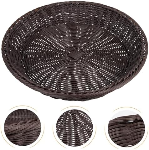 Multipurpose Woven Bread Basket Storage for Tabletop Serving | PP Plastic, Natural Woven Look, Large Capacity for Dried Fruit and Pastries, Modern Simple Style - Image 6