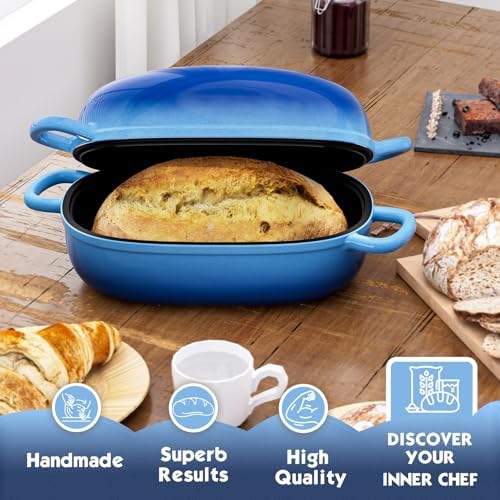 Dutch Oven 9x6 Inch, 2.5QT Cast Iron Bread Pans for Bread Baking - Image 2