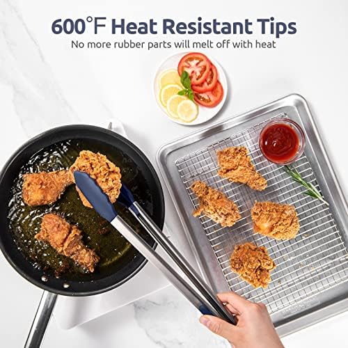 U-Taste Kitchen Tong for Cooking, 600ºF Heat-Resistant, 16in/Midnight Blue - Image 3