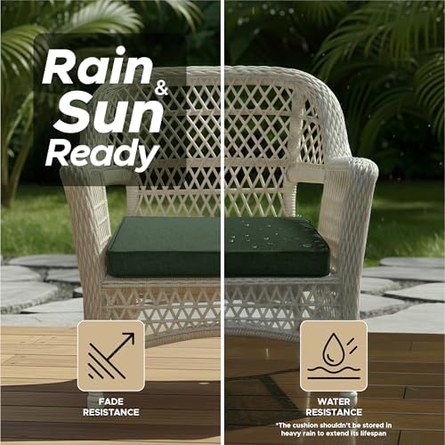 Outdoor Chair Cushions, Chair Pads, Set of 4, 17 x 16, Olive Green - Image 3