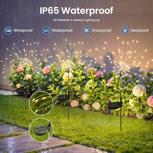 2Pack Solar Lights Outdoor, 120LED Firework Lights - Image 6