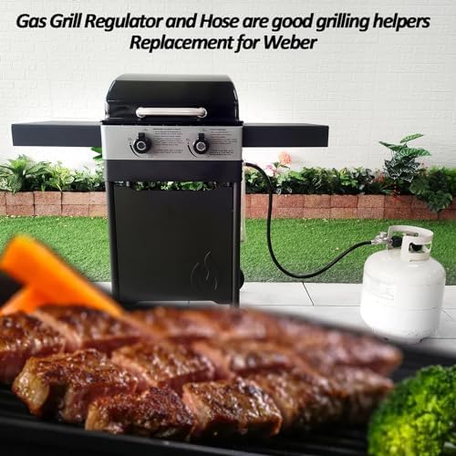 8 FT Gas Grill Regulator Hose Replacement Low-Pressure Propane Regulatorand Hose for Backyard BBQ & Patio Heating, Fits Weber Charbroil Nexgrill Grills, Fire Pits - Image 3