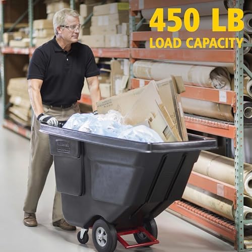 Rubbermaid Commercial Products Tilt Truck, 1/2 Cu Yd, 1250lbs Cap, Black - Image 2