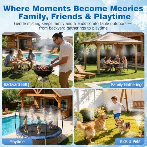 Mellbree Misters for Outside Patio 100FT/30M, Pre-Assembled Misting Cooling System with 30 Brass Nozzles & 3/4" Adapter, Outdoor Mister for Garden, Backyard, Livestock Ranch, Greenhouse, Pool Area - Image 6