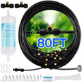 Misters for Outside Patio with Water Filter - 80Ft(24.5M) Misting System Line 30 Brass Mist Nozzles Brass Adapter(3/4") Patio Misters for Cooling Outdoor Greenhouse Backyard Porch Garden Party Pool by Rafow