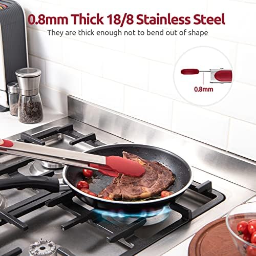 U-Taste Kitchen Tong for Cooking, 600ºF Heat-Resistant Silicone, 16in/Red - Image 5