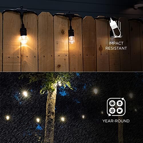 Enbrighten Classic Outdoor String Lights, 48ft, 24 Bulbs, White Light Only - Image 3