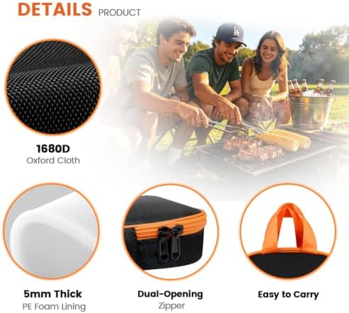 Grill Tool Storage Bag for Outdoor Barbecue, 15 in, Multi-Compartmen - Image 4