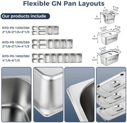 COOLCHEF 71-Inch Refrigerated Condiment Prep Rail, Mixed GN Pans - Image 3