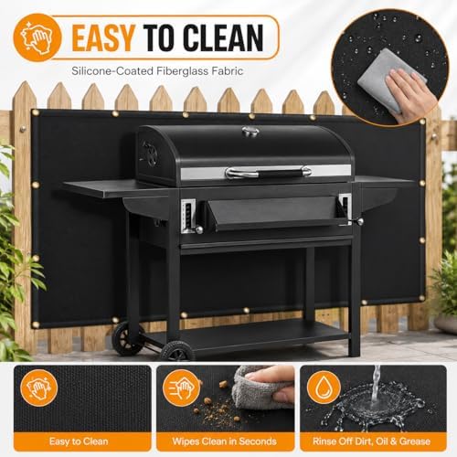 FLASLD Fireproof Deck Fence Cover and Screen Protect Deck Railing from Grill Heat, Balcony Fence Privacy Screen, Outdoor Fencing Screen UV Protection Weather-Resistant (3'x10') - Image 3