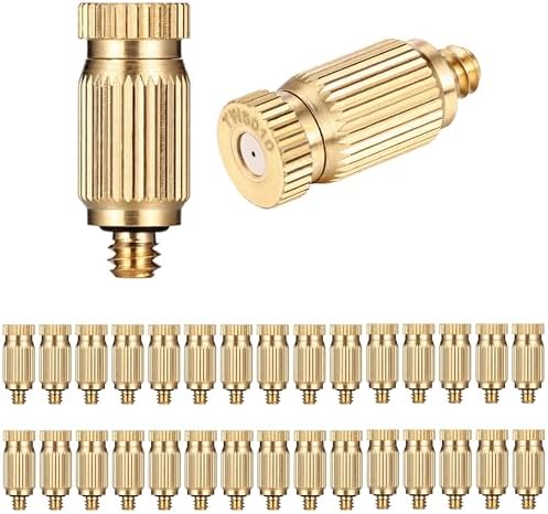 30Pack Brass Misting Nozzles Replacement Nozzles for Outdoor Cooling System by Mornajina