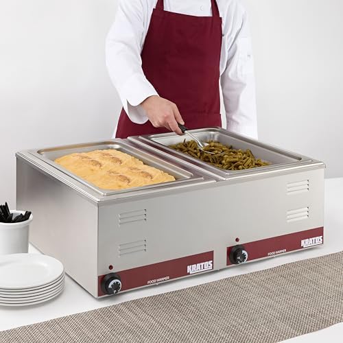 Kratos Commercial Electric Countertop Dual Well Food Warmer, Portable Steam Table Food Warmer, Holds Two 12" x 20" Food Pans, NSF Certified - Image 3