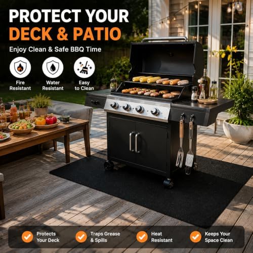 Under Grill Mat for Napoleon Prestige 500 2016-Present, Fireproof BBQ Mat for Deck Patio, Heat Resistant Protector Pad for Gas Charcoal Grill Outdoor Use - Image 7