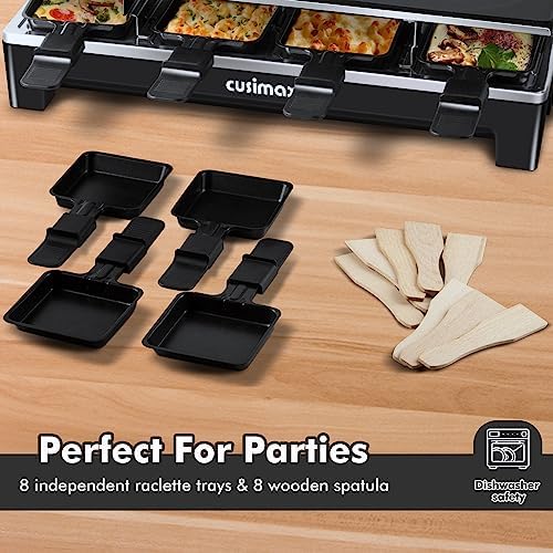 Raclette Table Grill, CUSIMAX Electric Indoor Grill Korean BBQ Grill, Black - Image 5