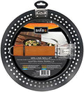 12" Non-Stick Grilling Skillet with Removable Handle - Large Grill Pan & Deep Fryer Strainer Basket for Seafood & Vegetables - Indoor & Outdoor BBQ Grill & Restaurant Use by Mr. Bar-B-Q 06750X by MrBar-B-Q