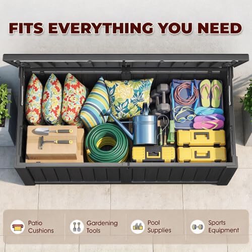 KAMABOKO Outdoor Storage Box, 160 Gallon Deck Box Outdoor Waterproof - Image 3