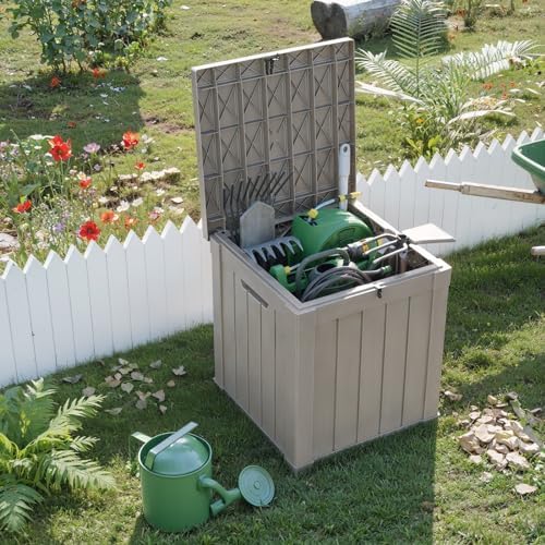 PatioZen 50 Gallon Resin Deck Box, Lockable Outdoor Storage Box for Patio Cushions Storage Furniture, Garden Tools, Pool Supplies, Weatherproof and UV Resistant (Grey) - Image 3