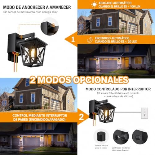 Ehaho Porch Lights with GFCI Outlet Aircraft Grade Aluminum Alloy-Black 1PC - Image 4