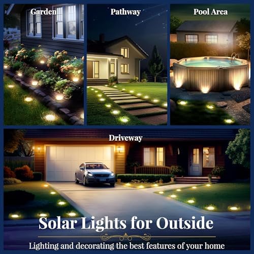 SOLPEX Solar Ground Lights Outdoor, Garden Lights 16 Pack Warm White - Image 2
