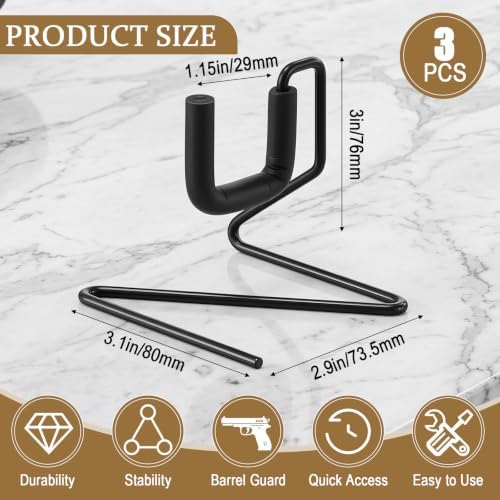 Yaocom 3 Pcs Rubber-Coated Pistol Display Stand, Desk Rest Style - Image 2